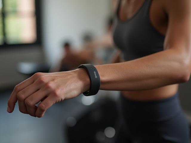 A Whoop strap on a person's wrist, focusing on recovery data.
